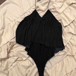 Free People Black Layered Kids Bodysuit